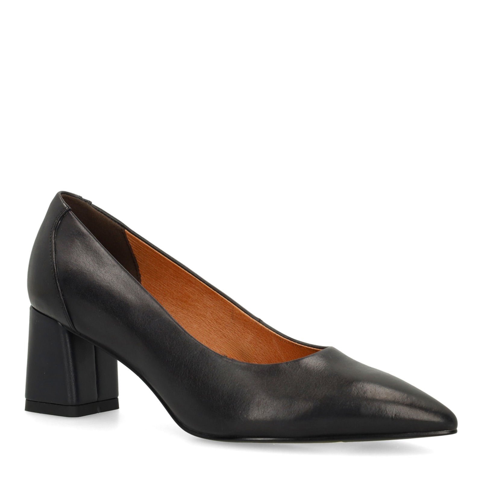 Donkerblauwe leren pumps