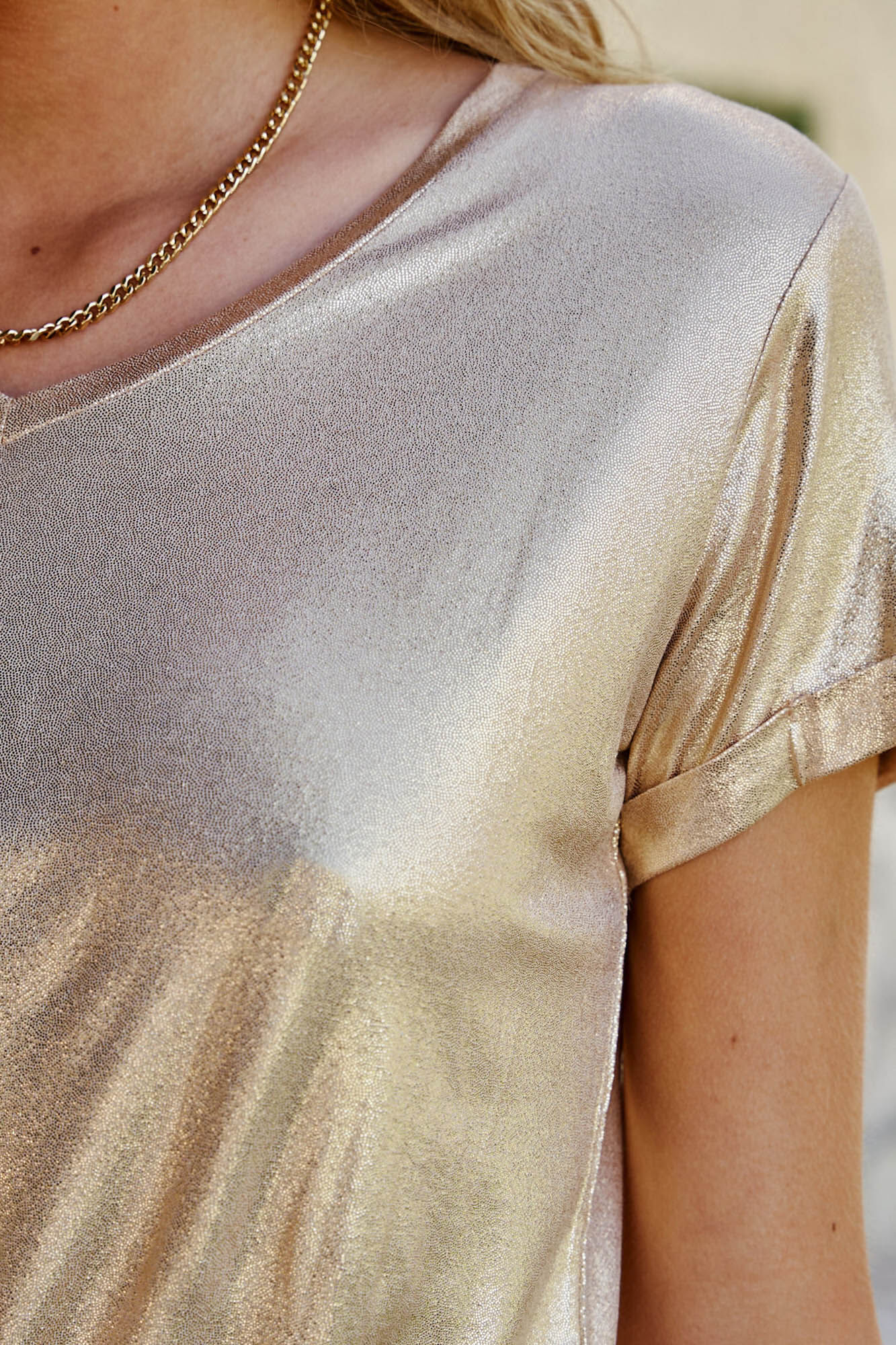 Camiseta Astrid Glitter - Dorado
