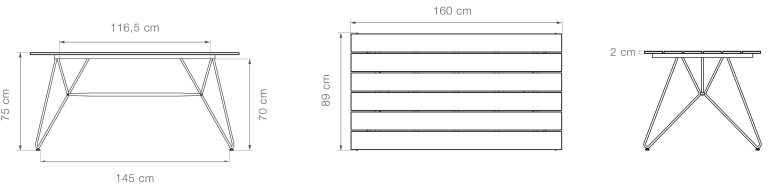 Houe Sketch Bamboo tuintafel 160x88