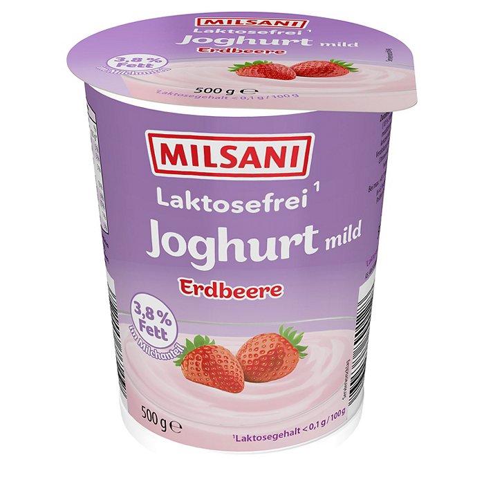 MILSANI Joghurt laktosefrei 500 g, Erdbeere