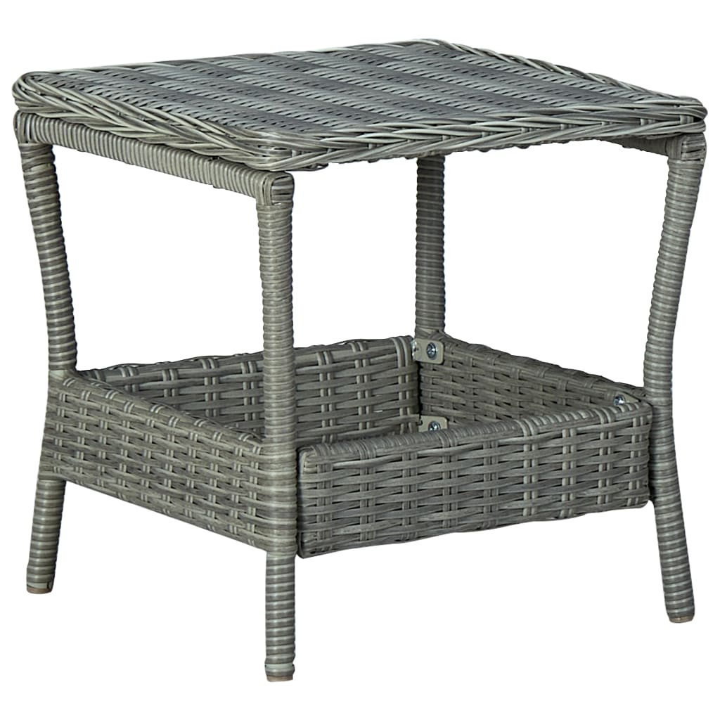 Salon de jardin meuble d'extérieur ensemble de mobilier 3 pièces avec coussins résine tressée gris clair