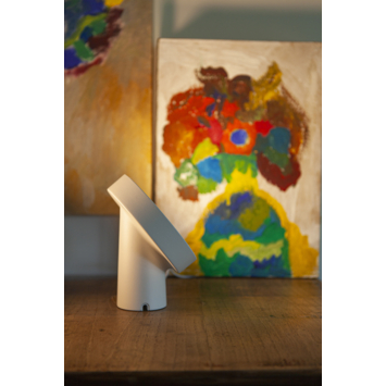 Lutec Connect tafellamp Moa wit LED, wit en gekleurd licht