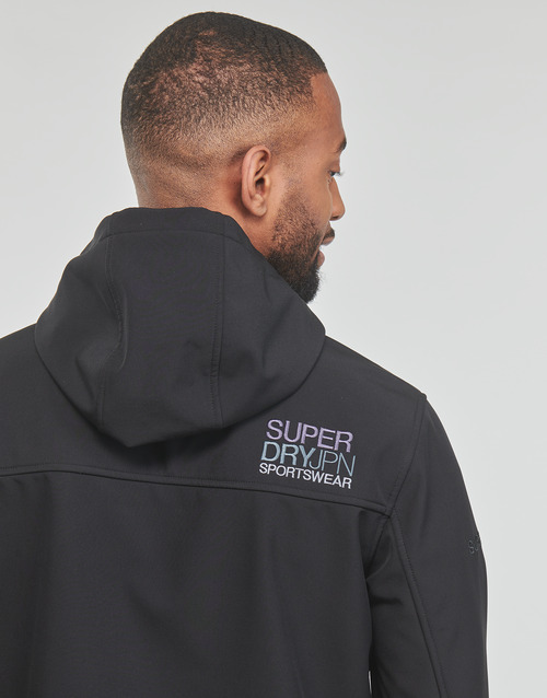 Superdry - HOODED SOFT SHELL JACKET - Noir