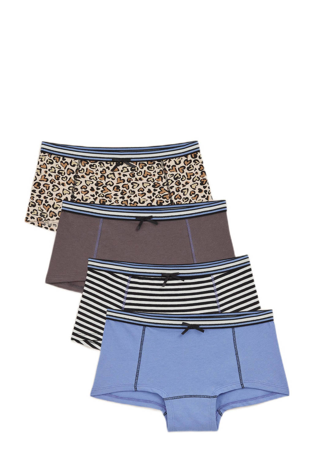 hipsters - set van 4 lichtblauw/bruin