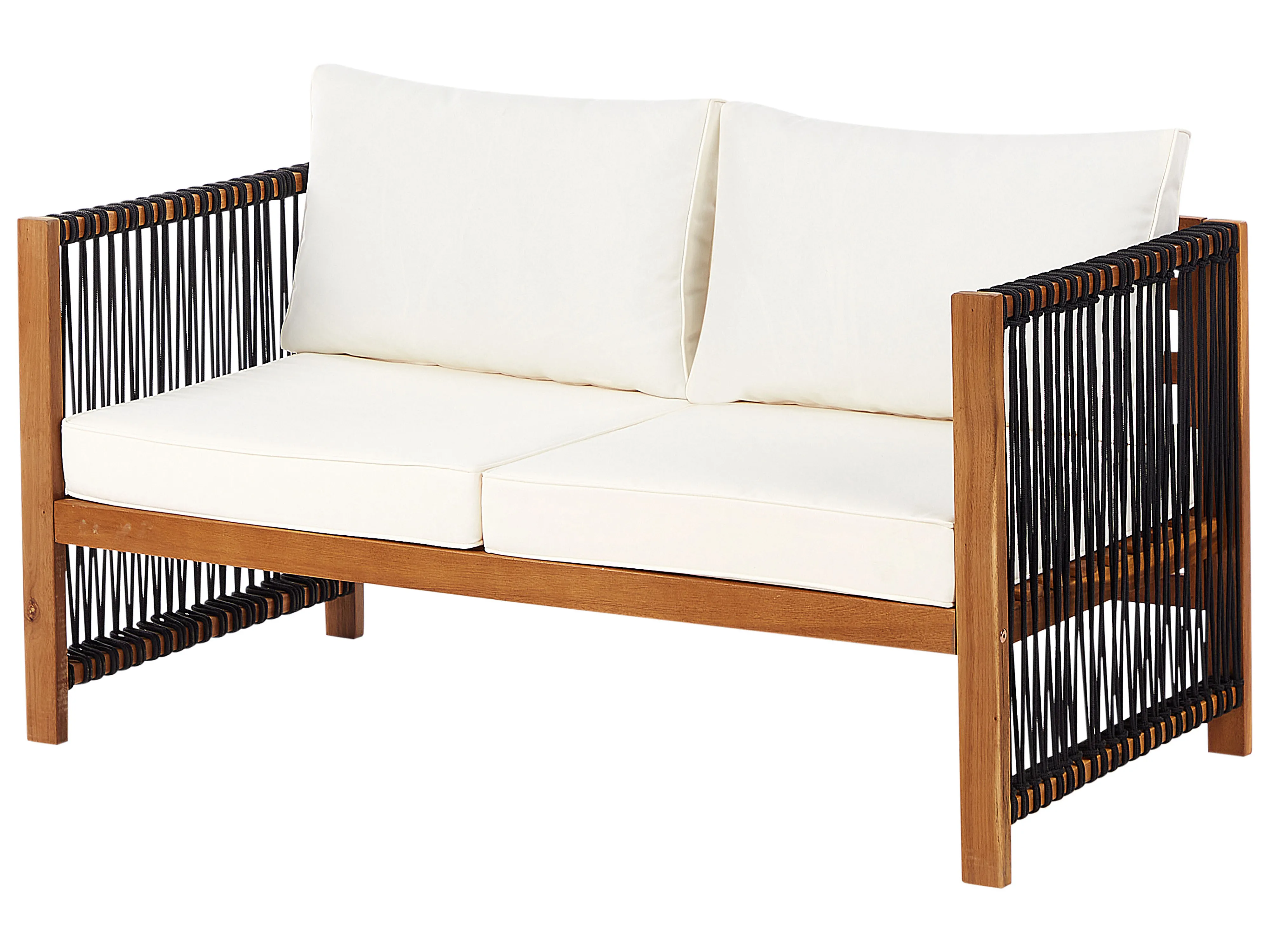 Loungeset met tafel 4-zits ANTRIA Acaciahout Zwart