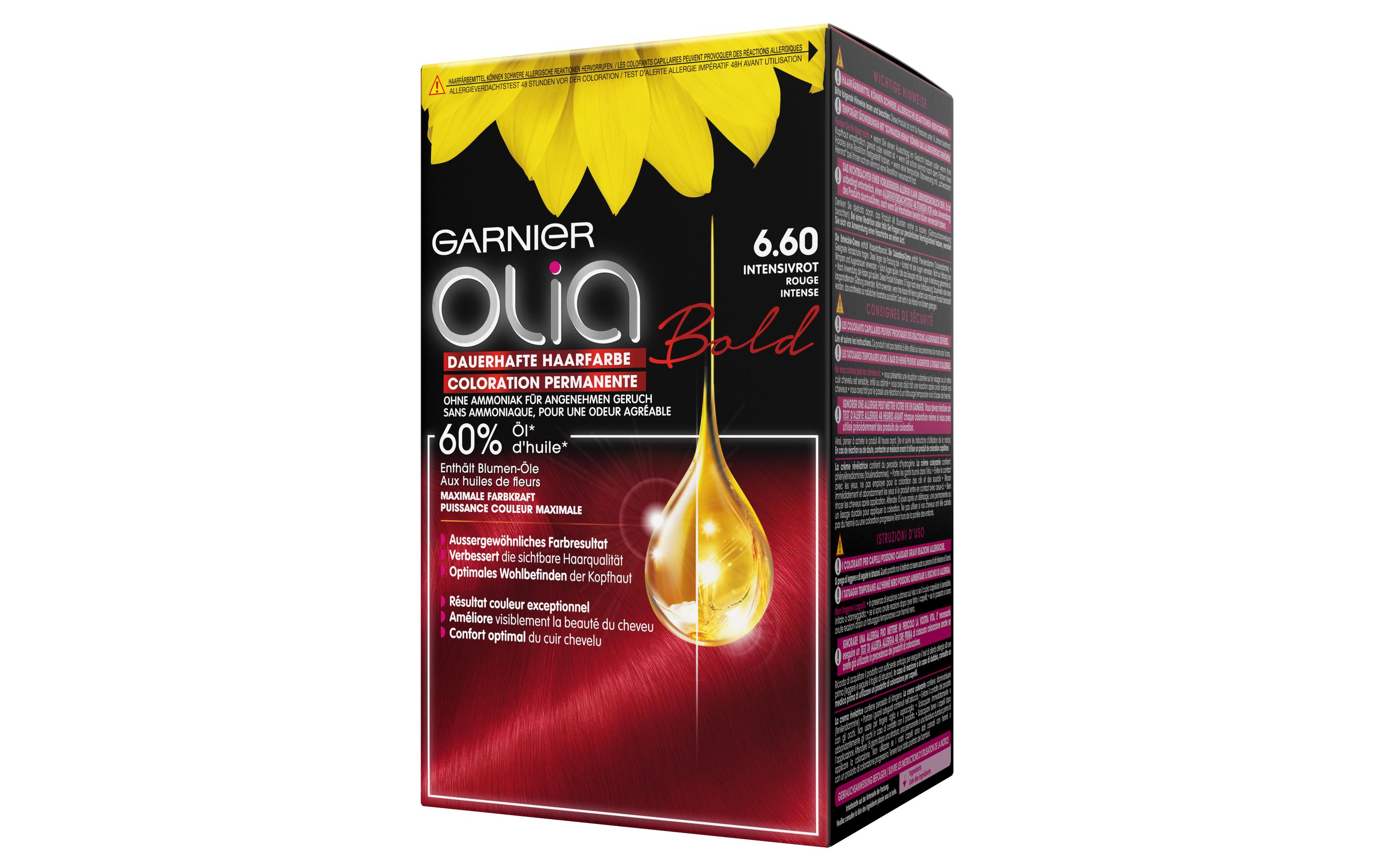 Haarcoloration Olia 6.60 Intensiv-RotDauerhafte Haarfarbe ohne Ammoniak
