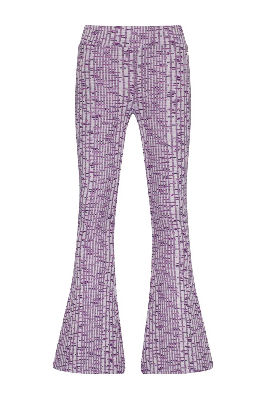 Vingino high waist flared broek Sindry met all over print lila