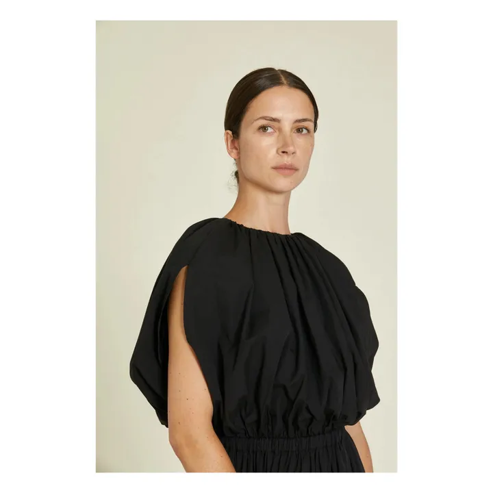 Black Crane Robe Shell Popeline de Coton Bio | Noir