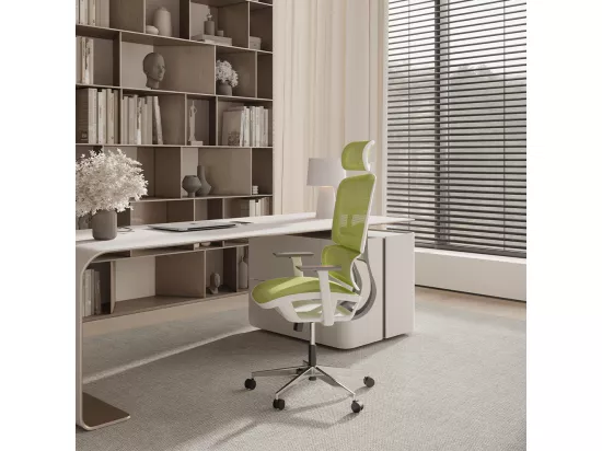 Chaise de bureau ergonomique avec roulettes et accoudoirs - Keys Orange