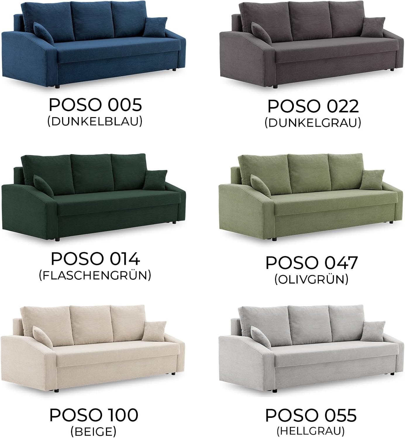Couch Dorma mit schlaffunktion, einfacher Aufbau, modernes Design, polstermöbel. Schlafcouch zum Wohnzimmer. Widerstandsfähiges, Minimalistisches Design (POSO 022)