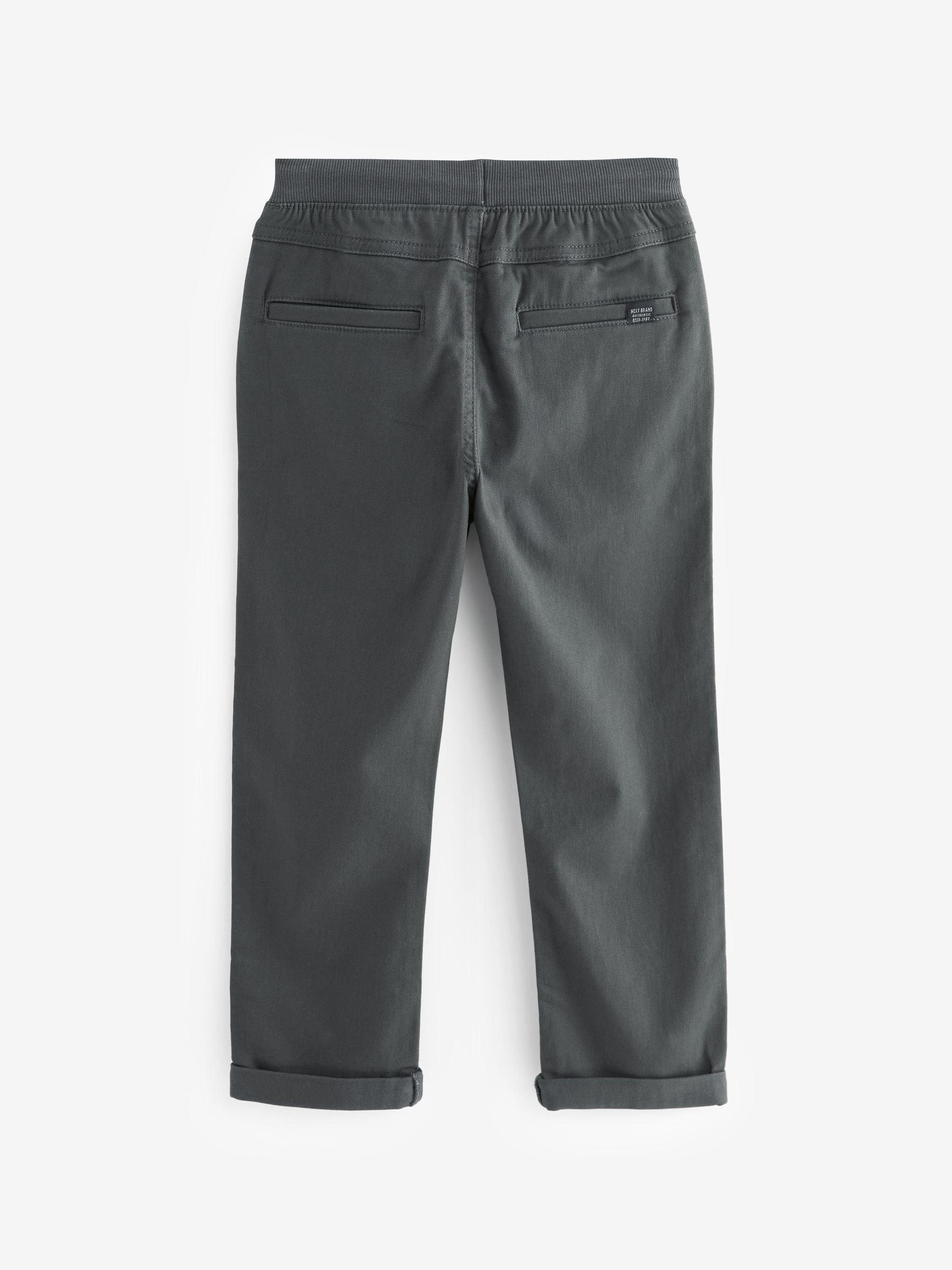 Antraciet - Broek met geribde elastische taille (3-16 jr)