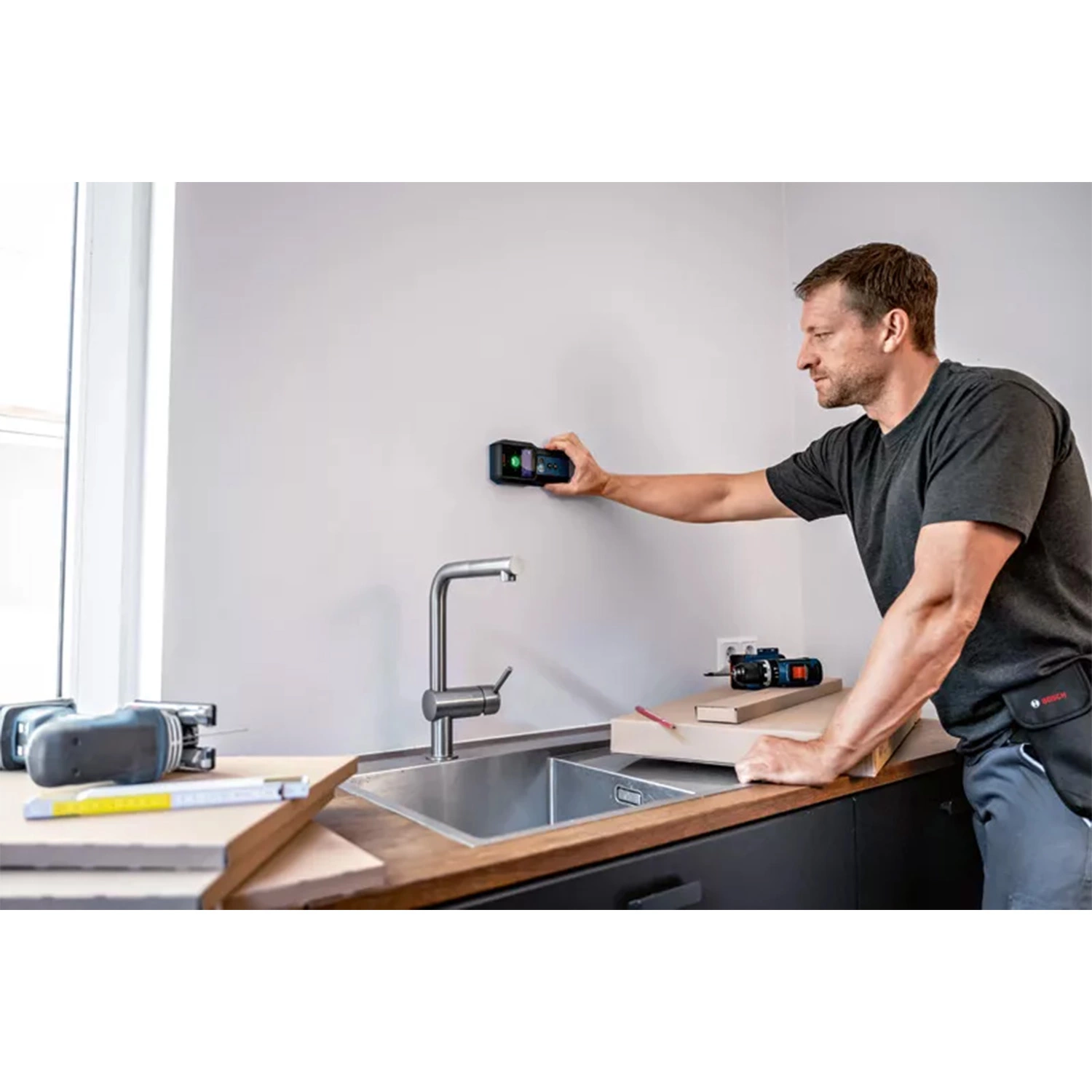 Bosch GMS 120-27 Multidetector/Leidingzoeker (1x 1,0Ah accu) in tas - tot 120mm - IP54