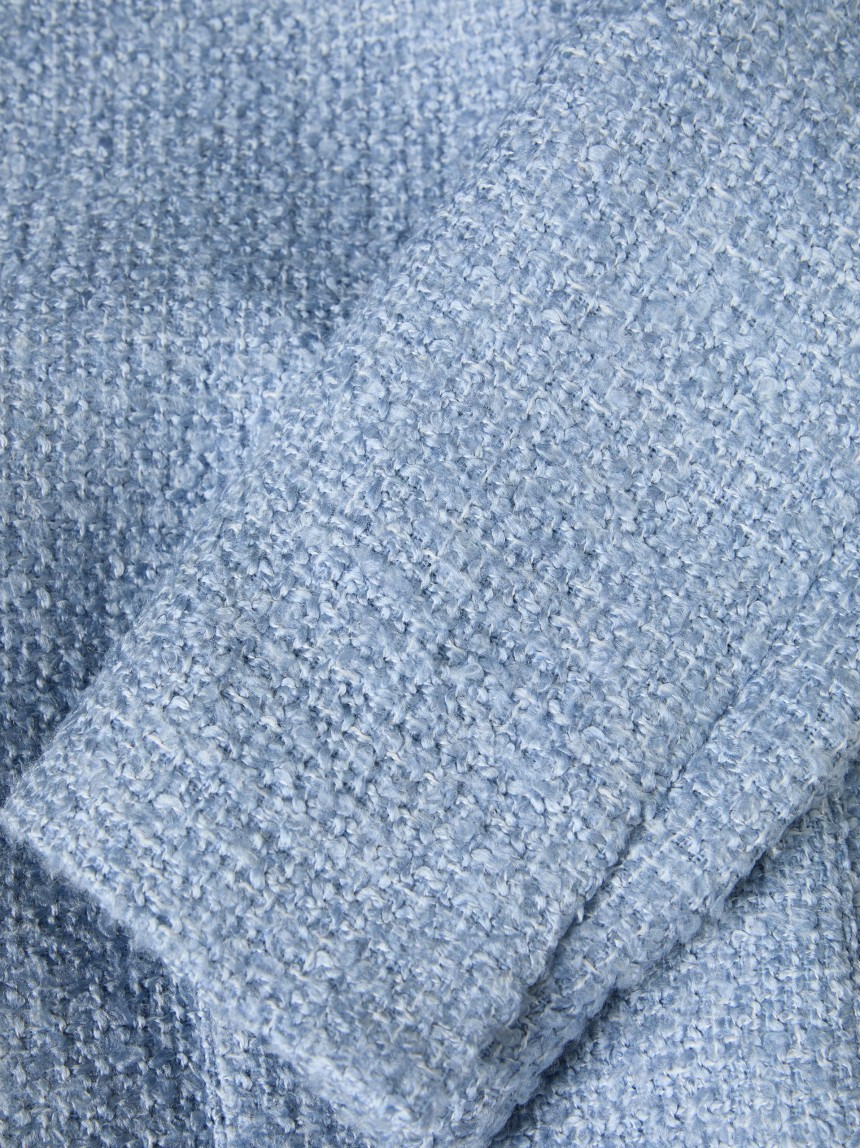 Casaco curto estilo tweed