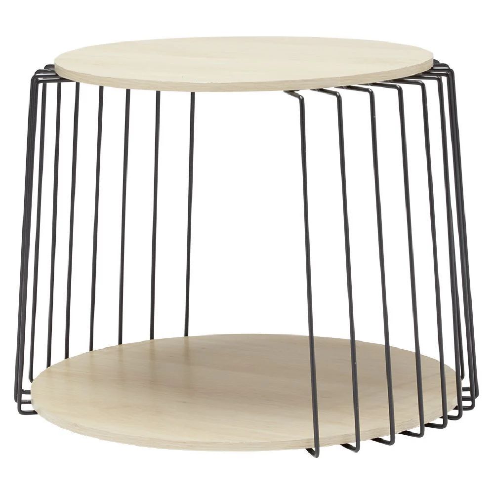 Table basse métal filaire plateau bois