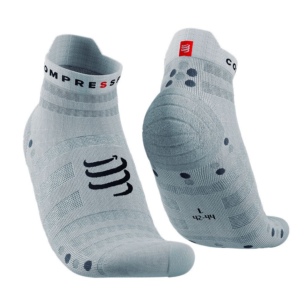 Compressport PRO RACING V4.0 ULTRALIGHT RUN LOW - Chaussettes white/alloy