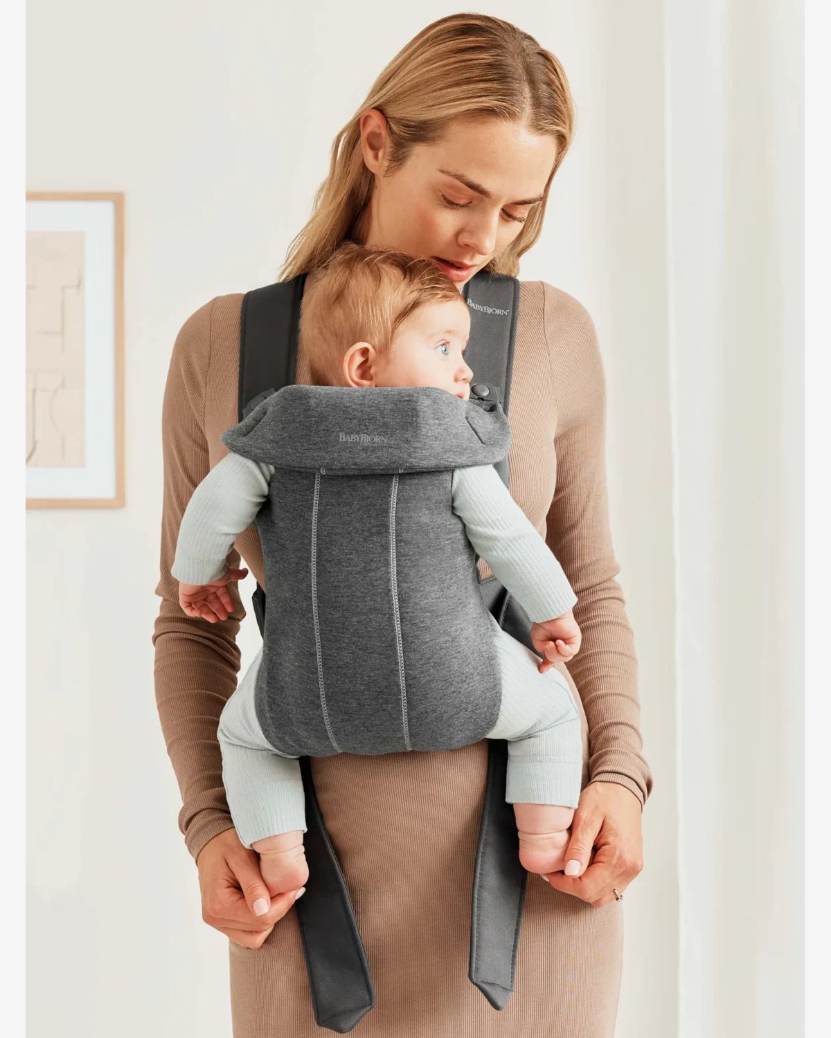 Mini Bæresele Nyfødt – Ekstra Nærhet – Baby Carrier 0-12m, Dark grey