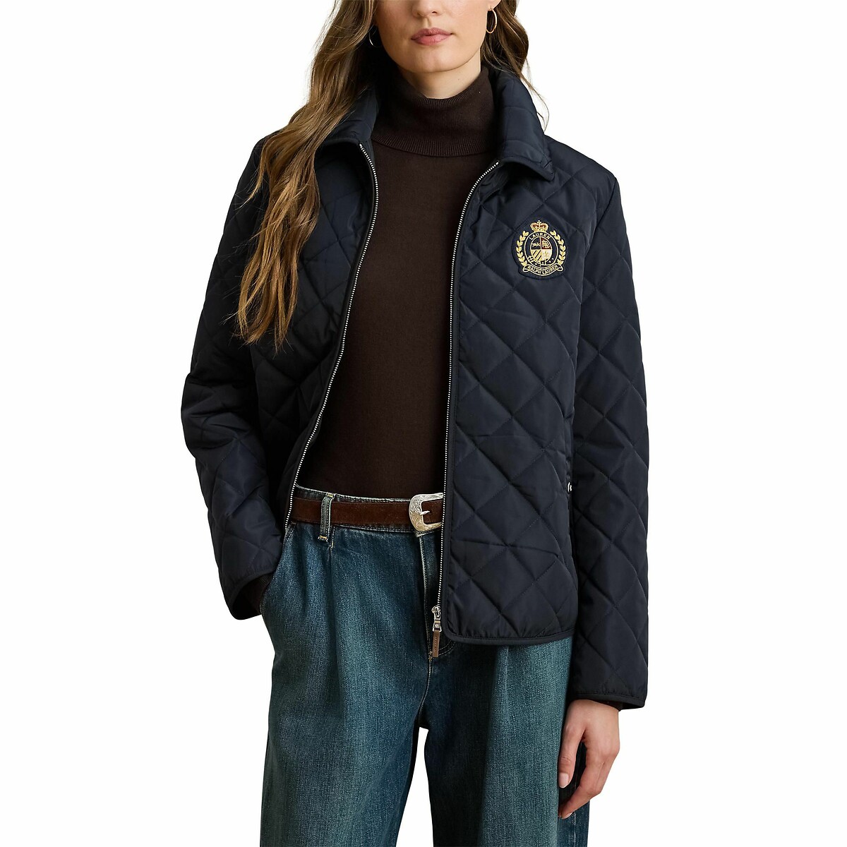 LAUREN RALPH LAUREN<br>Jaqueta com zíper e aplique