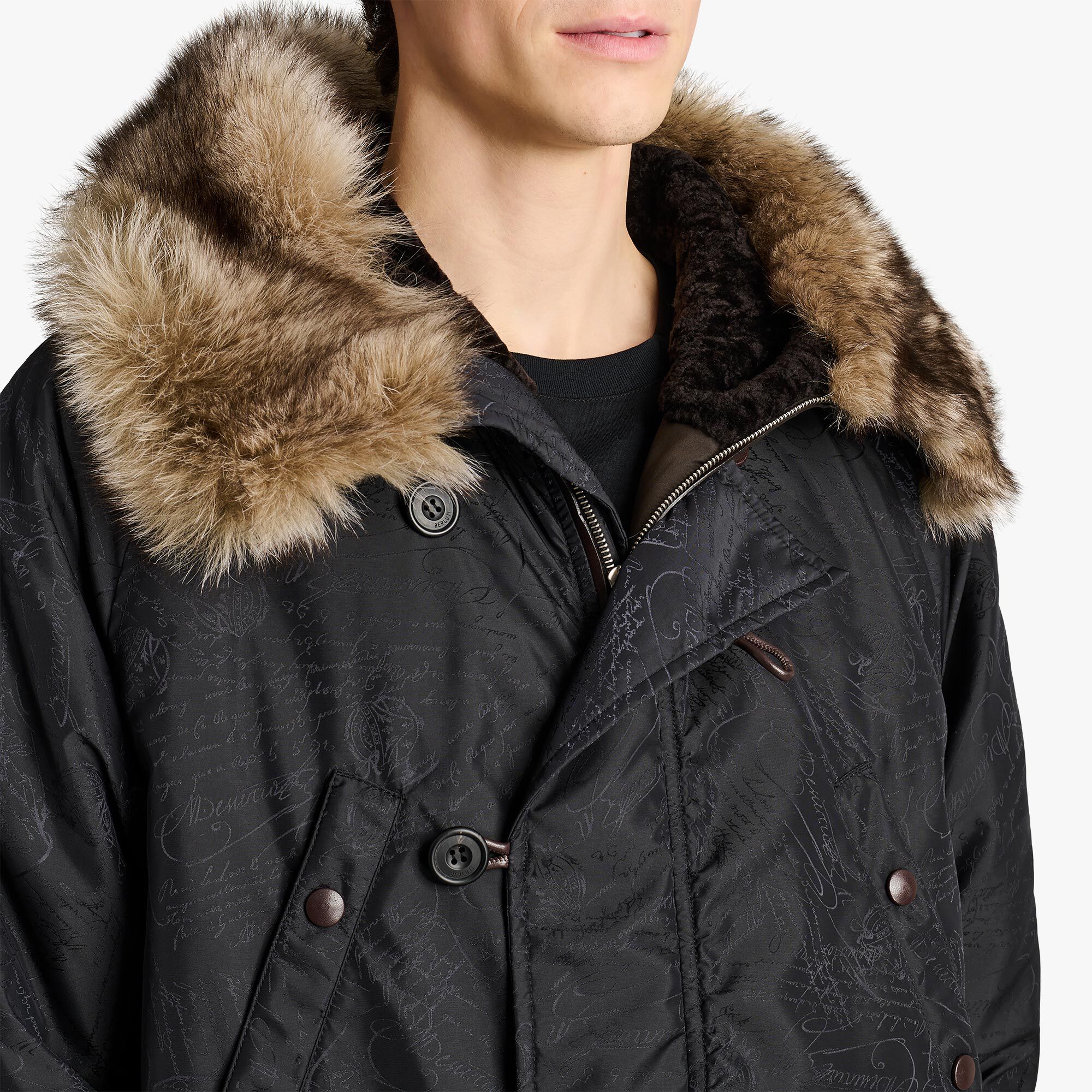 Parka En Nylon Scritto