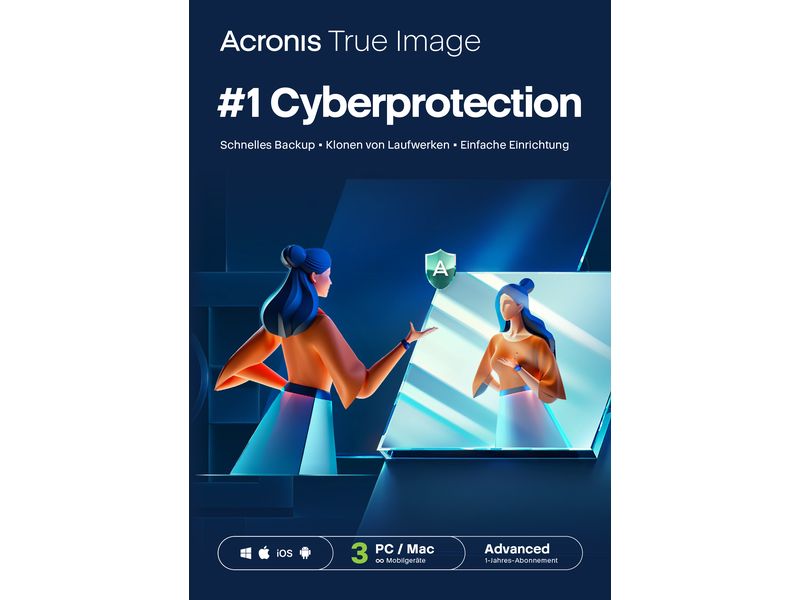 Acronis True Image Advanced ESD, Subscr. 3 PC, 1 Jahr, 500G Schützen Sie Ihre digitale Welt vor allen Bedrohungen