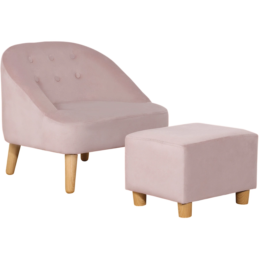 HOMCOM Kindersofa-Set mit Fußhocker grün