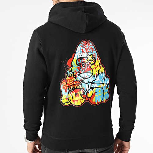 Sweat Capuche Gorille Graffiti Noir