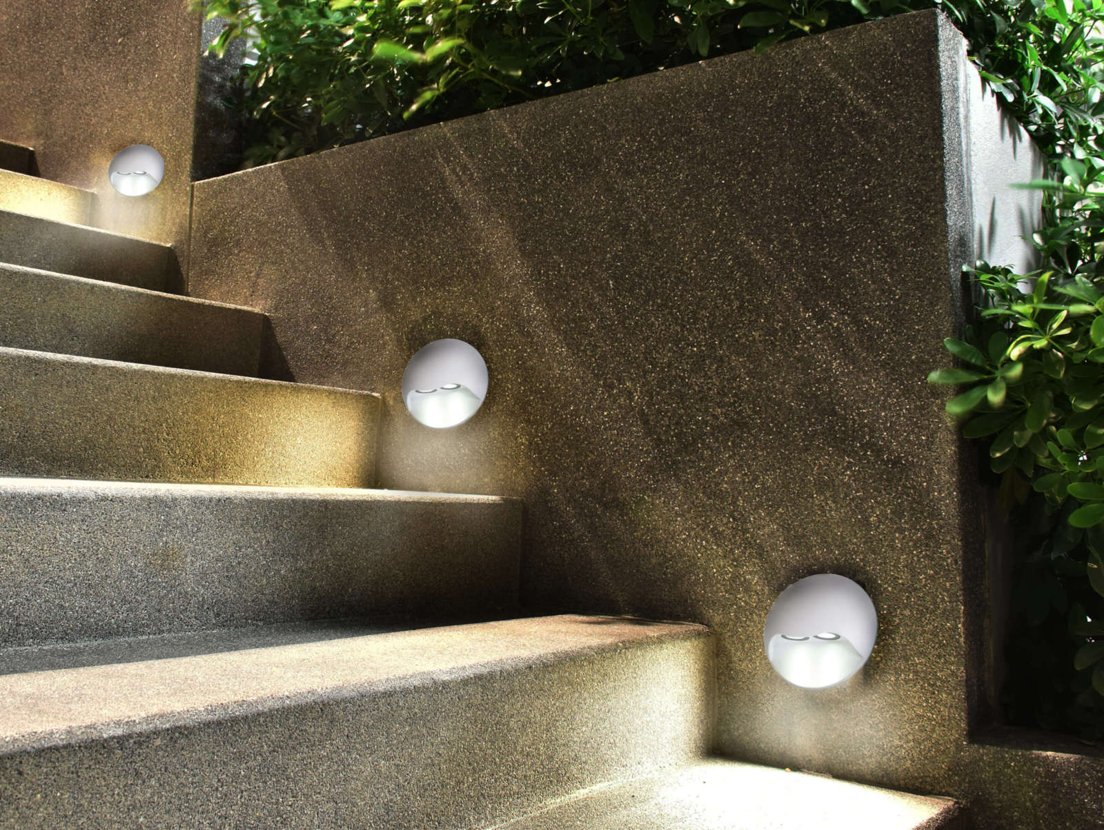 LED-Außenwandleuchte VEDUS - silber -13 cm