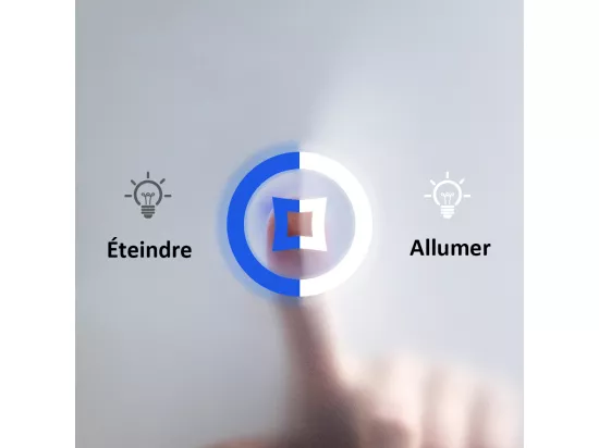 EMKE Miroir lumineux salle de bain 45x60cm, Miroir avec éclairage, Interrupteur tactile, Miroir LED Lumière Blanche Froide