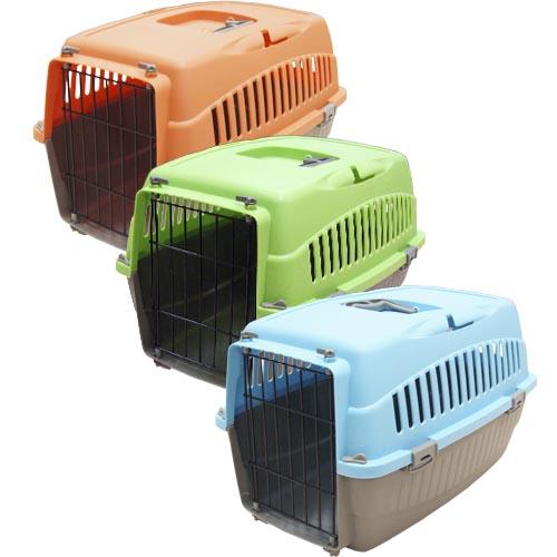 Caixa de transporte para animais de estimação da marca Bony, com porta frontal de metal, dimensões 50 x 33 x 30 cm. Muito econômica e leve. Ideal para criadores.