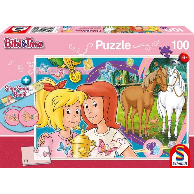 Bibi & Tina - Puzzle - Pferdeglück - inkl. Slap Snap Band