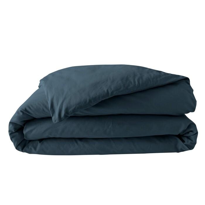 HOUSSE COUETTE 240X220CM PERCALE UNI 78 FILS BLEU NUIT