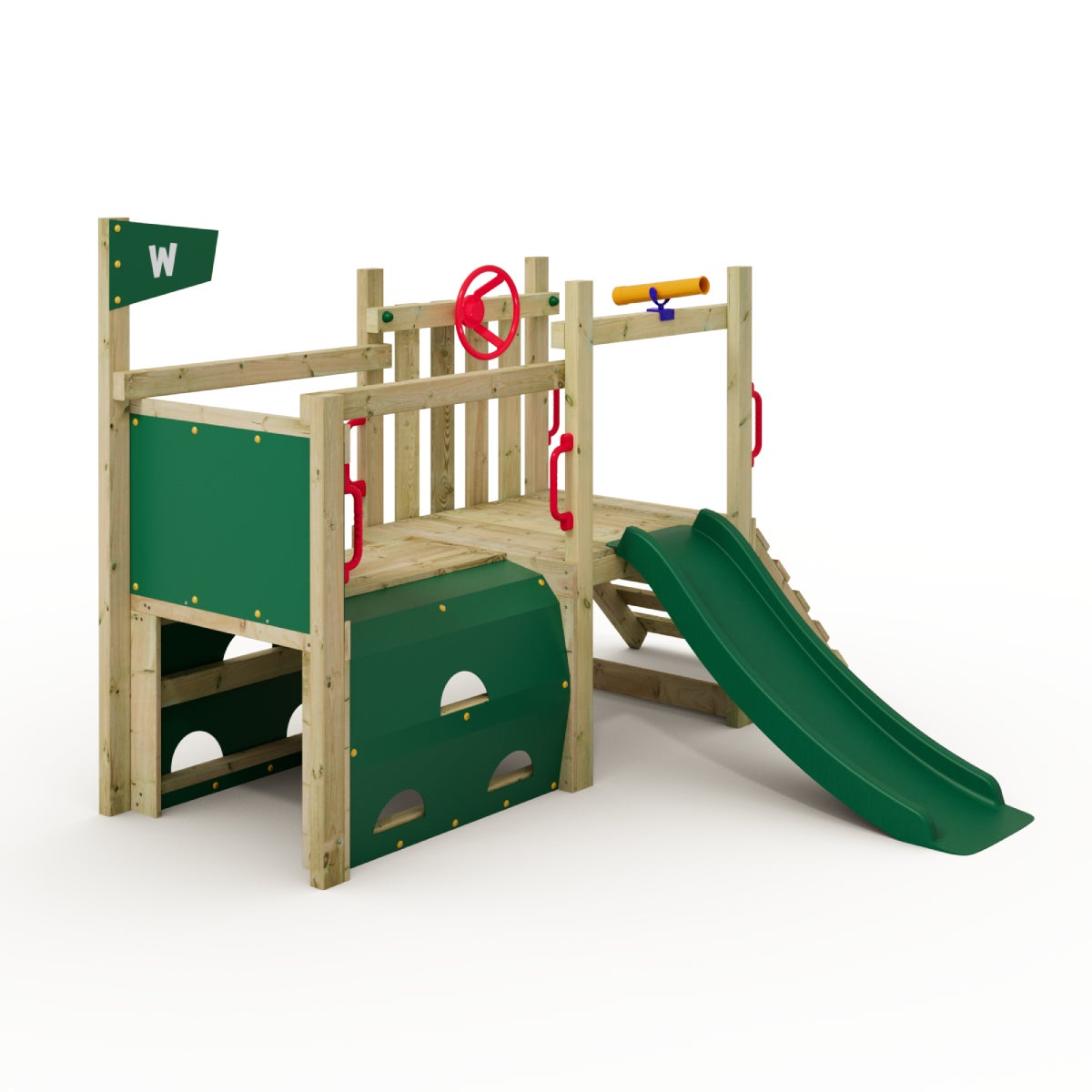 WICKEY Peuter Klimtoren My First Fort 2 met Glijbaan - Groen