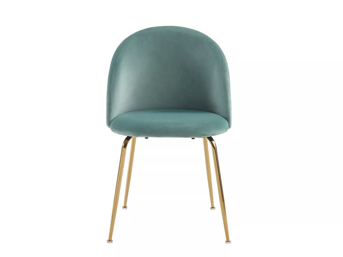 Lot de 2 chaises - Velours et acier inoxydable doré - Vert sauge - MELBOURNE