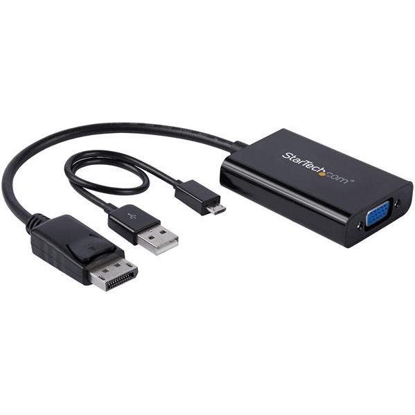 StarTech.com Adaptateur vidéo DisplayPort vers VGA avec audio - M/F - 1920x1200 / 1080p - Noir