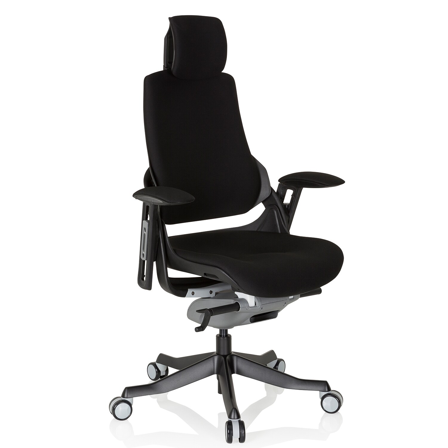 Profi Bürostuhl SPEKTRE BLACK Stoff mit Armlehnen (höhenverstellbar) hjh OFFICE