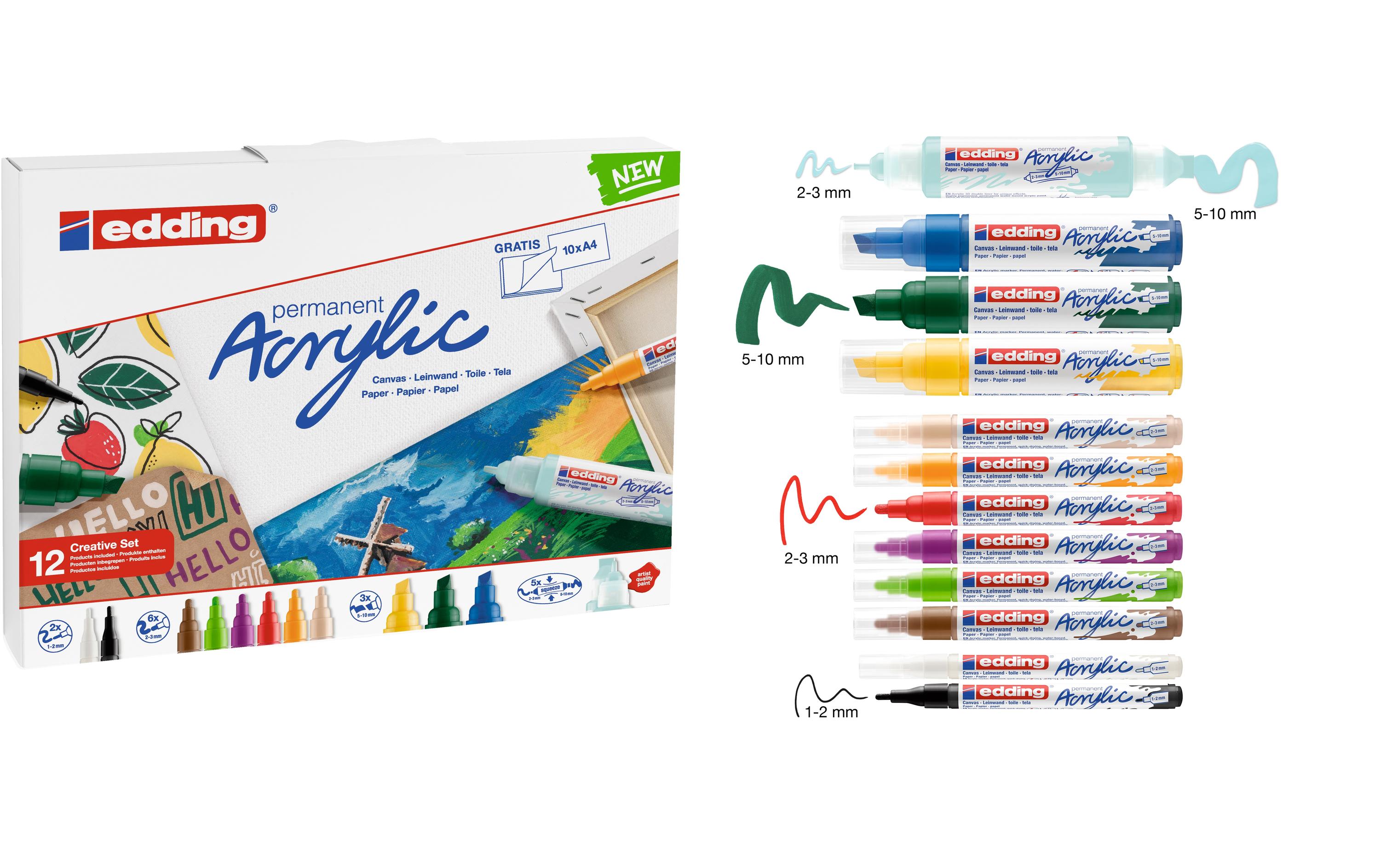 Acrylmarker Starter Set 12-teiligAcrylstifte im 12-teiligen Set