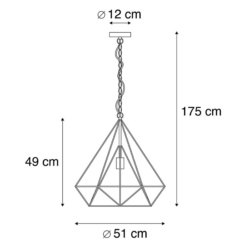 Scandinavische hanglamp zwart - Karkass