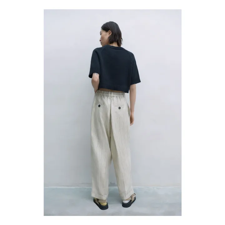 Cordera Pantalon Slub Masculine Lin | Crème