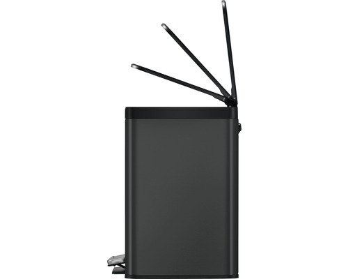 EKO EcoCasa III pedaalemmer, 2 compartimenten (2 x 15 liter), zwart