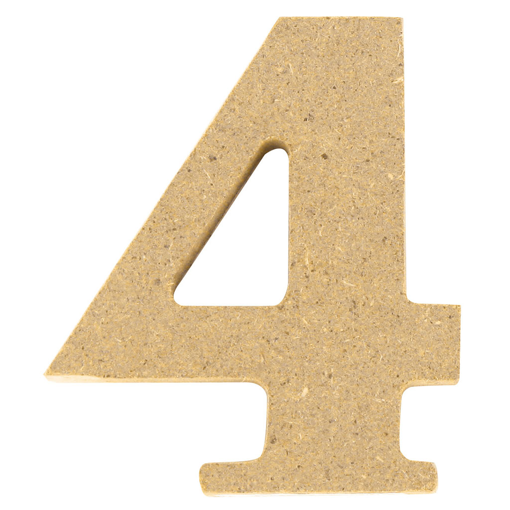 Chiffre 4 en bois H 5cm