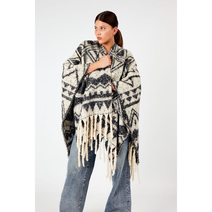 Veritas-Poncho ikat franjes