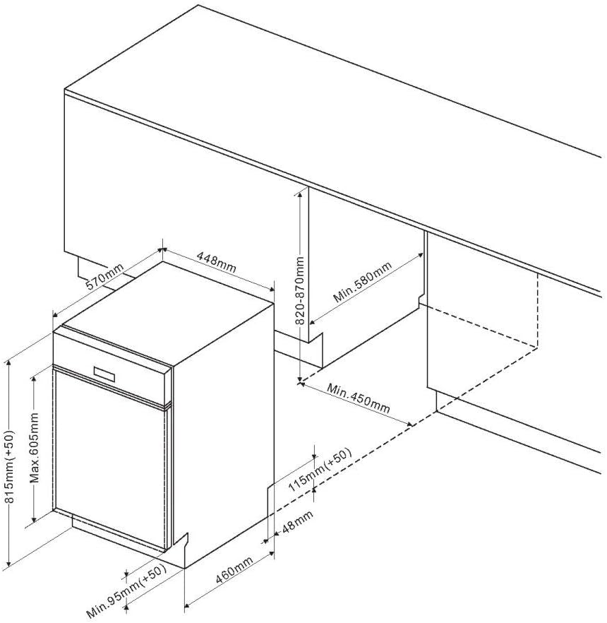 Amica EGSP 560 910-1 E Teilintegrierbarer Einbaugeschirrspüler 45cm