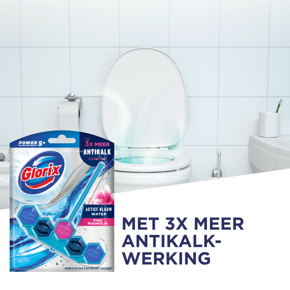 Glorix Toiletblok Blauw Water Pink Magnolia