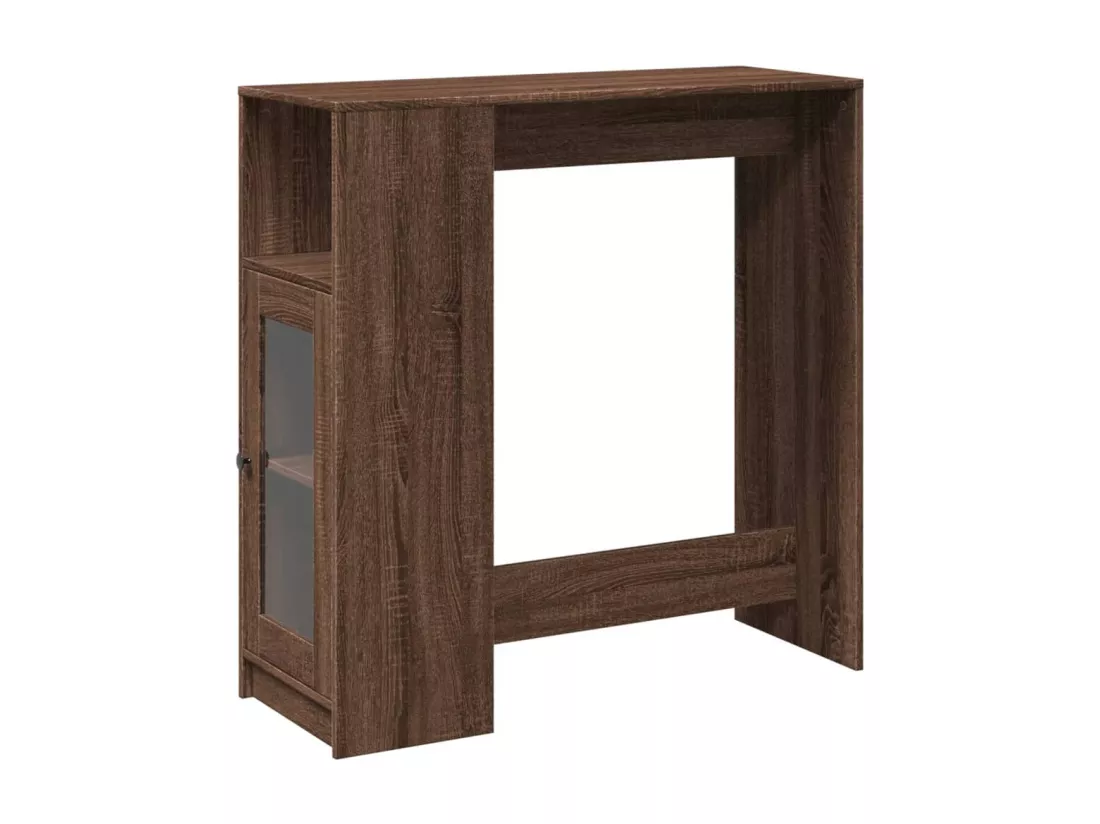 Table de bar avec étagères chêne marron bois d'ingénierie