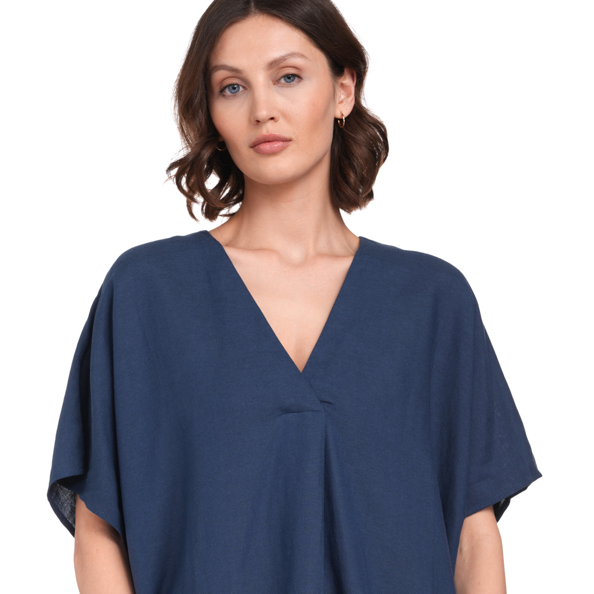 Gina Benotti Damen Kleid mit V-Ausschnitt dunkelblau