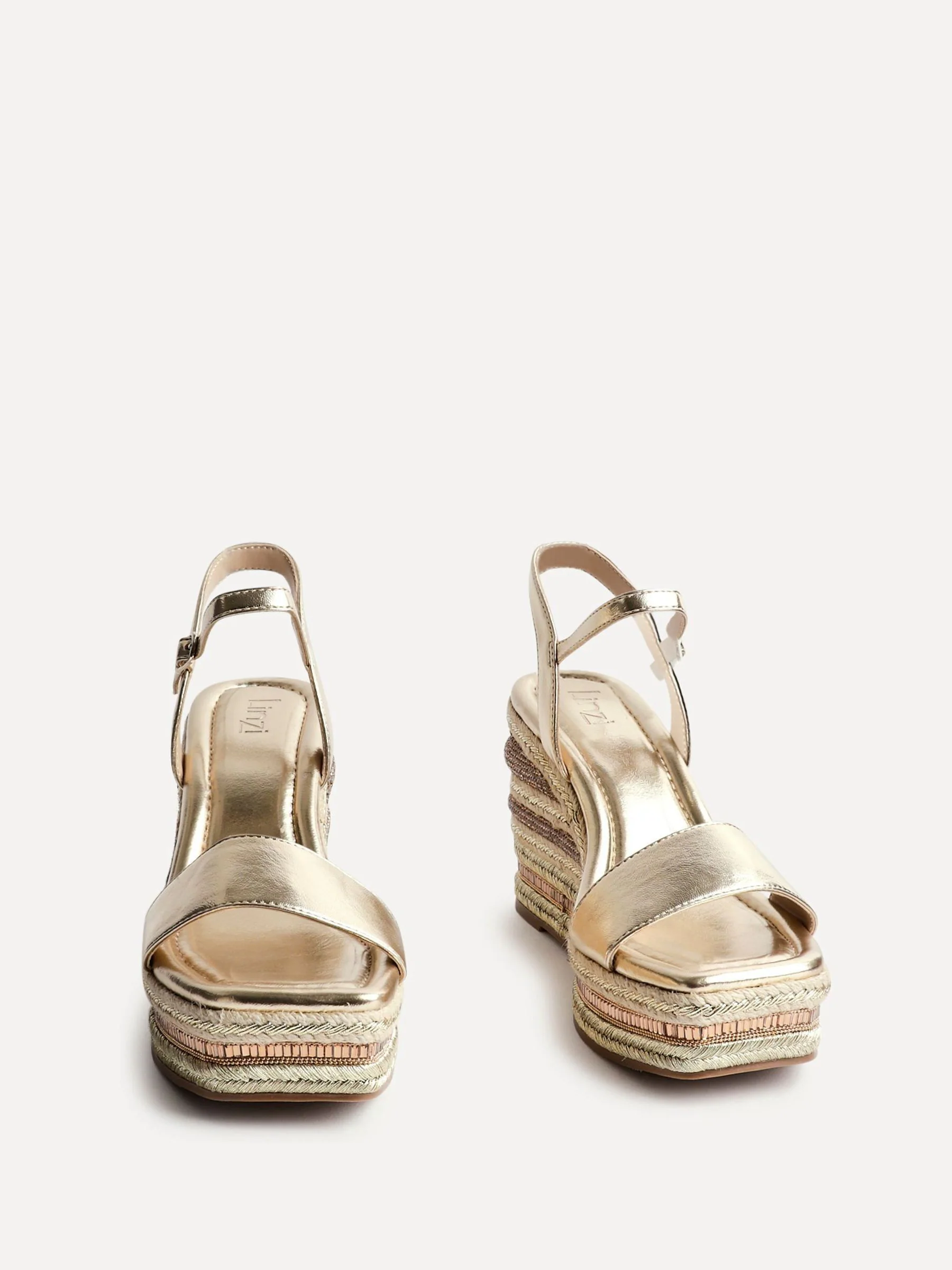Goud - Linzi Icon Embellished Wedges