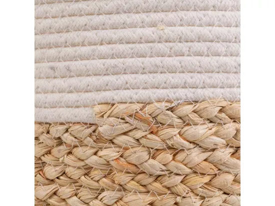 Panier blanc en corde tressée d30x30h
