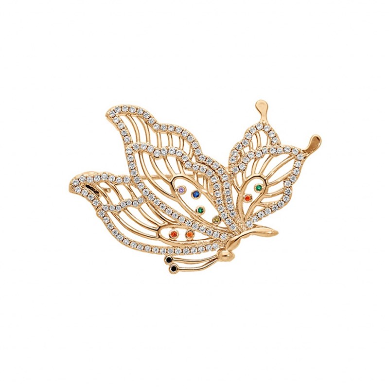 Broche Papillon - Plaqué or