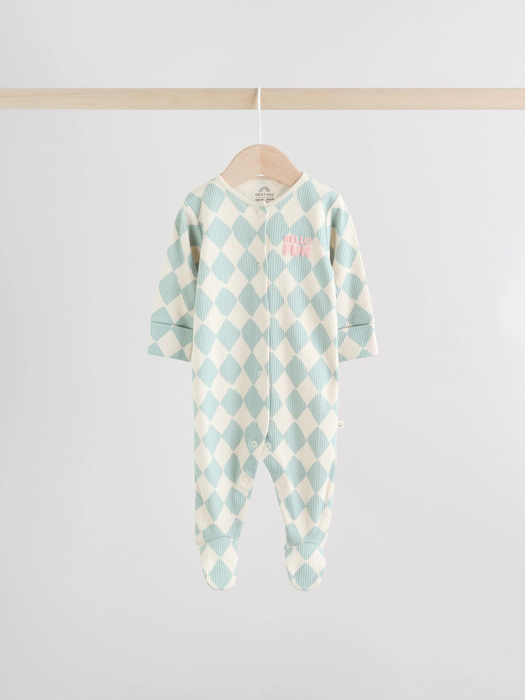 Multi Coloured Checkerboard - Verpakking van 3 babypyjama's (0 mnd-2 jr)