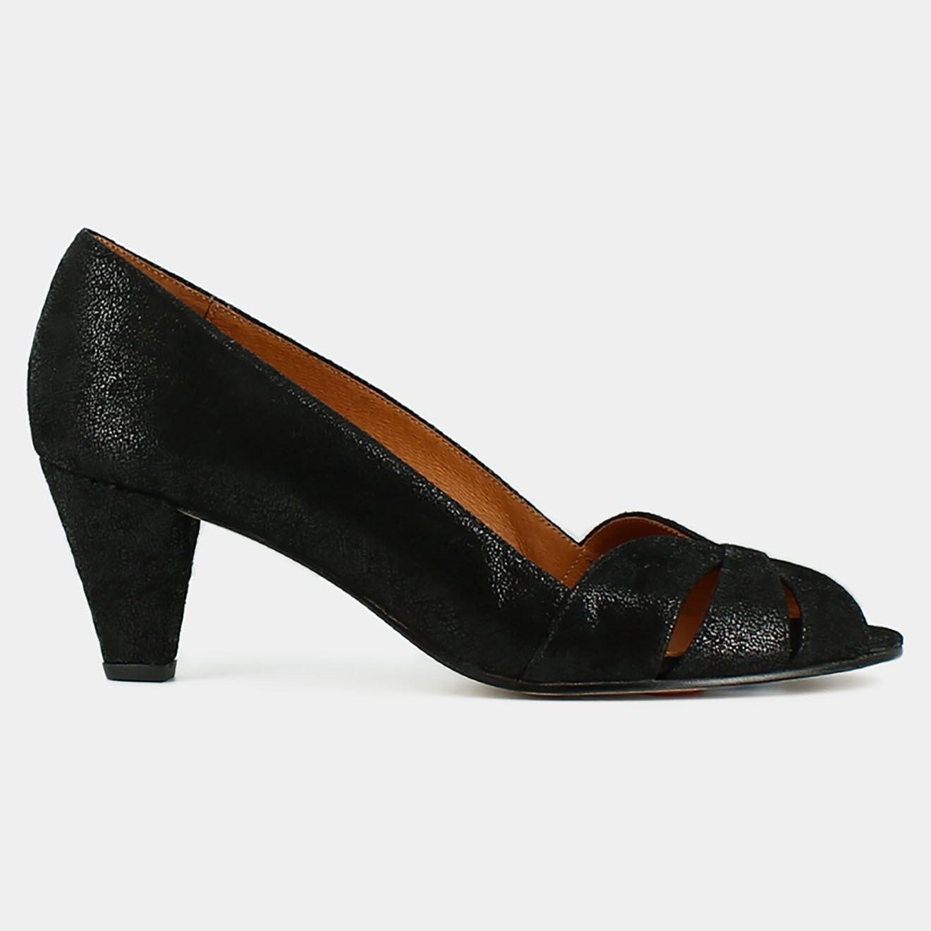 Jonak Escarpins en Velours de Cuir Devis noirs - Talon 6.5 cm