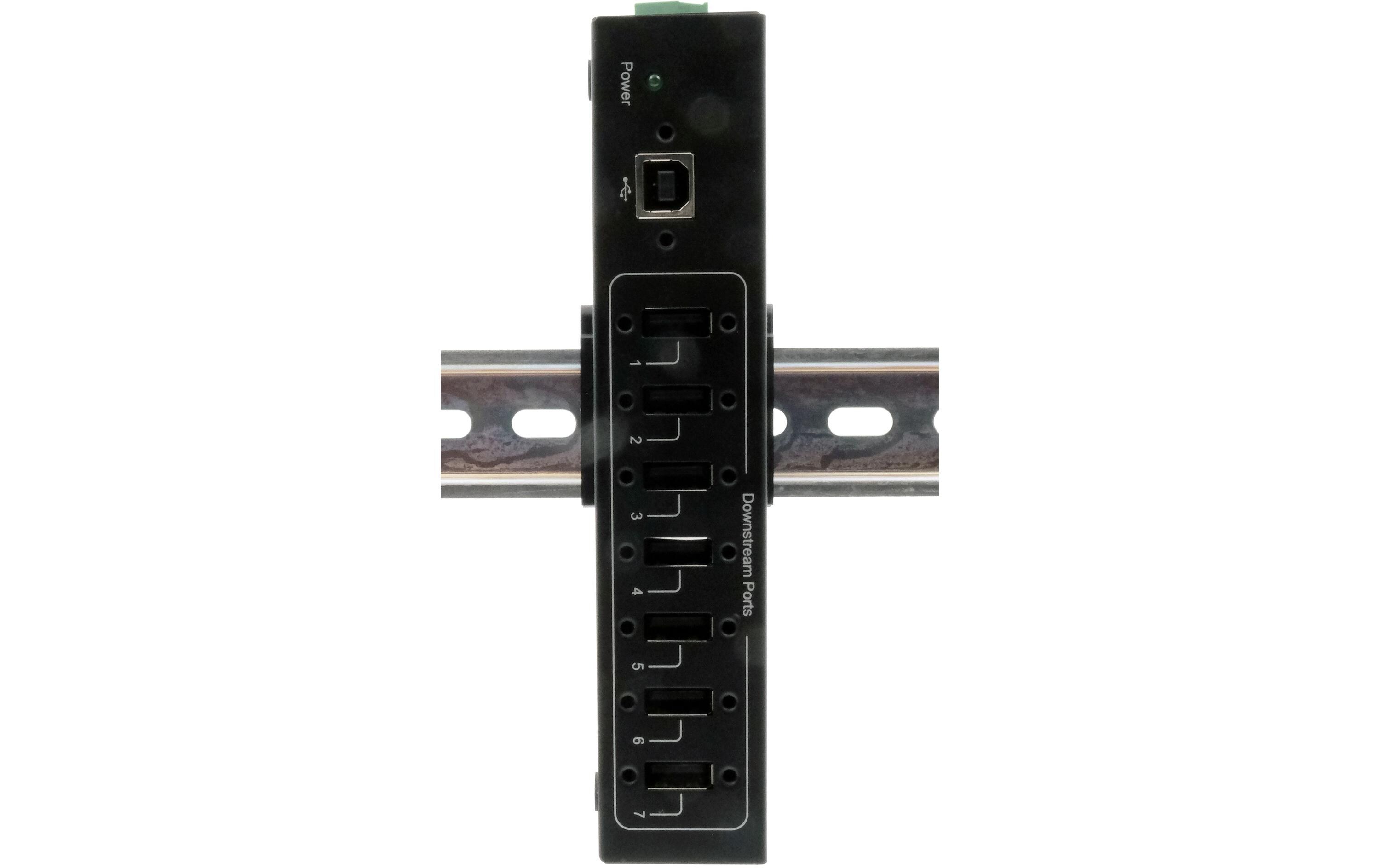 USB-Hub EX-11217HMVS7-Port USB 2.0 HUB für Tisch, Wand- und DIN-Rail Montage